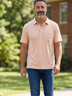 St.Johns men’s peach polo